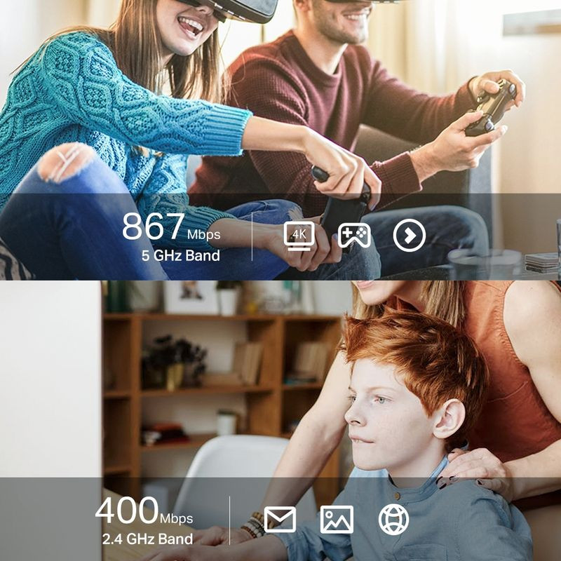 TP-Link Archer T3U Nano - Adaptador USB Wi‑Fi dual band 5 GHz e 2,4 GHz, velocidades 867 e 400 Mbps, design compacto, ideal para 4K, jogos e streaming