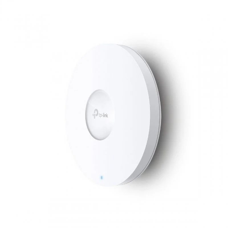 TP-Link Omada EAP653 Techo, punto de acceso Wi‑Fi 6 blanco, diseño circular ultraplano para techo, luz LED de estado frontal y acabado minimalista