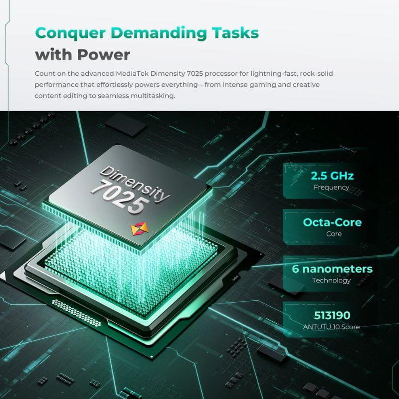 Oukitel WP62 5G 16 Go/512 Go Gris Rugged, processeur