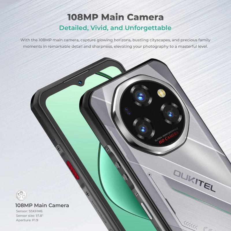 Oukitel WP62 5G 16 Go/512 Go Gris Rugged, caractéristiques de l'appareil photo