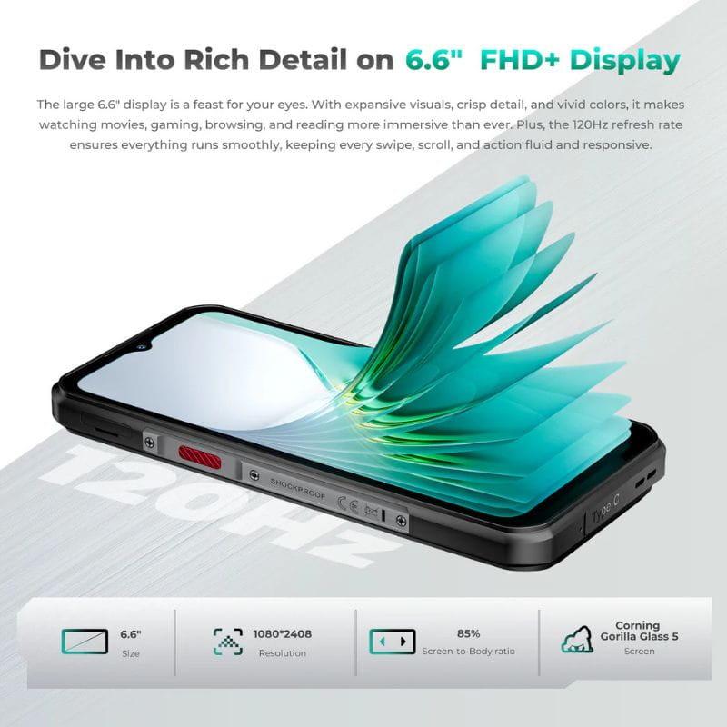 Oukitel WP62 5G 16 Go/512 Go Gris Rugged, caractéristiques de l'écran