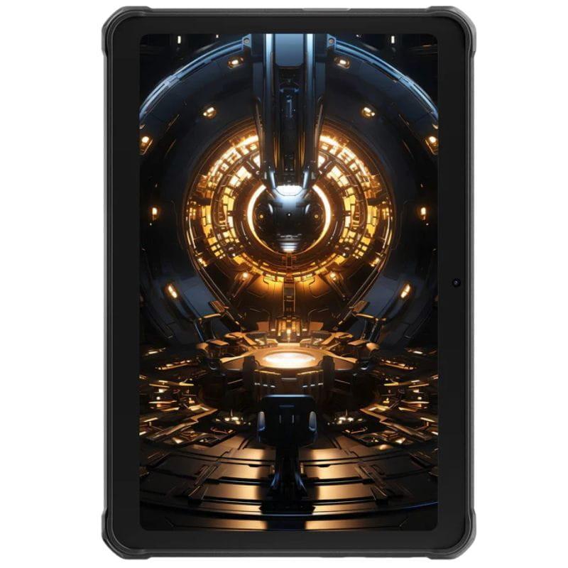 Tablet resistente Hotwav R8 10.1 pulgadas, carcasa robusta negra con refuerzos naranjas, a prueba de caídas hasta 1.2 m, resistente al agua y al polvo