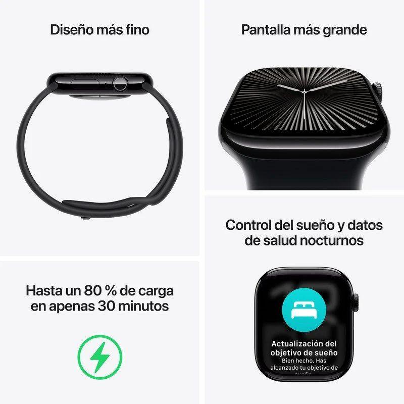 Detalles de Apple Watch Series 10 GPS 42 mm Negro