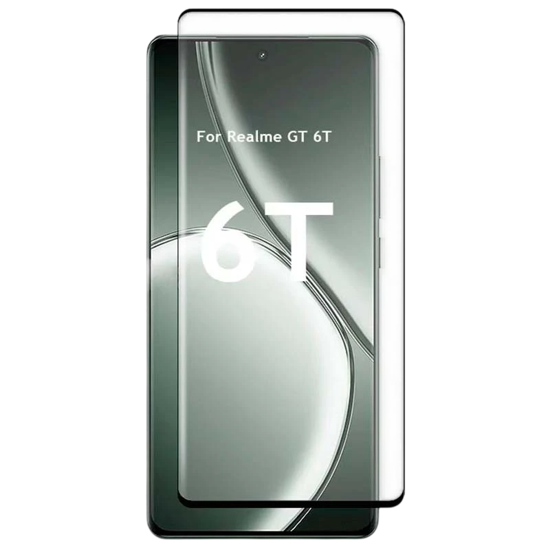 Película de ecrã de vidro temperado Realme GT6 Full Screen 3D