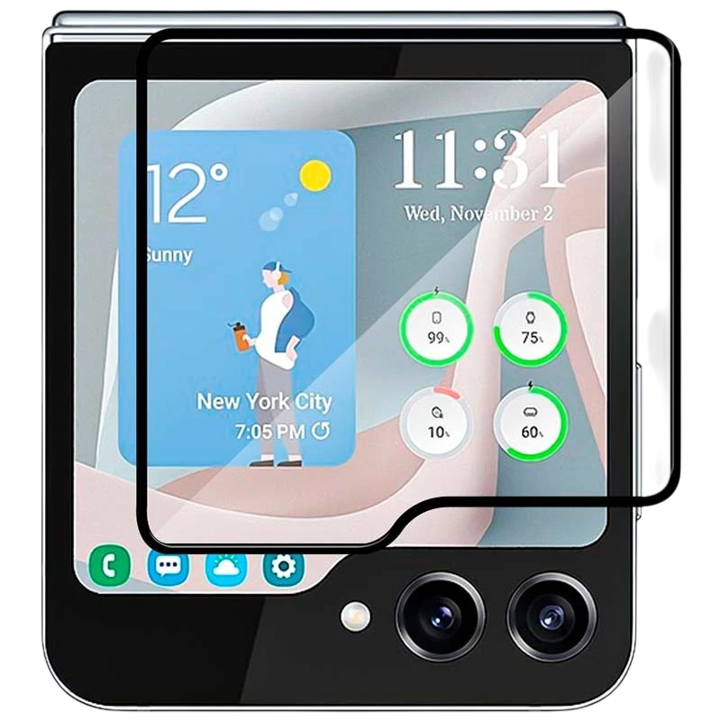 Película de ecrã de vidro temperado Samsung Galaxy Z Flip5 Full Screen 3D
