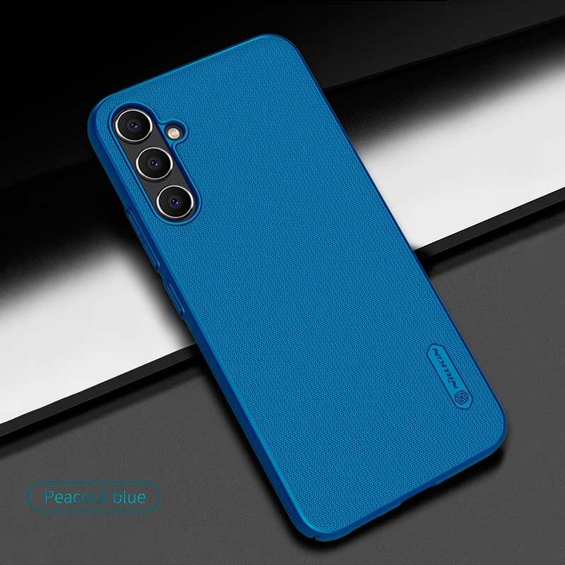 foto real de la Funda de goma Frosted Pro azul de Nillkin para Samsung Galaxy A34 5G