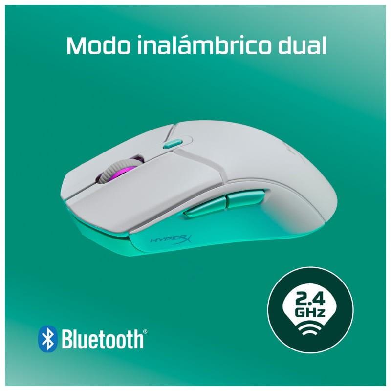HP HyperX Pulsefire Haste 2 Core inalámbricos - Blanco/Verde/Púrpura - Ratón gaming dual