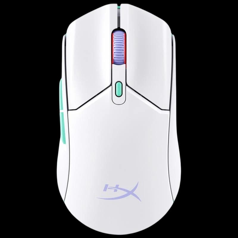 HP HyperX Pulsefire Haste 2 Core inalámbricos - Blanco/Verde/Púrpura - Ratón gaming