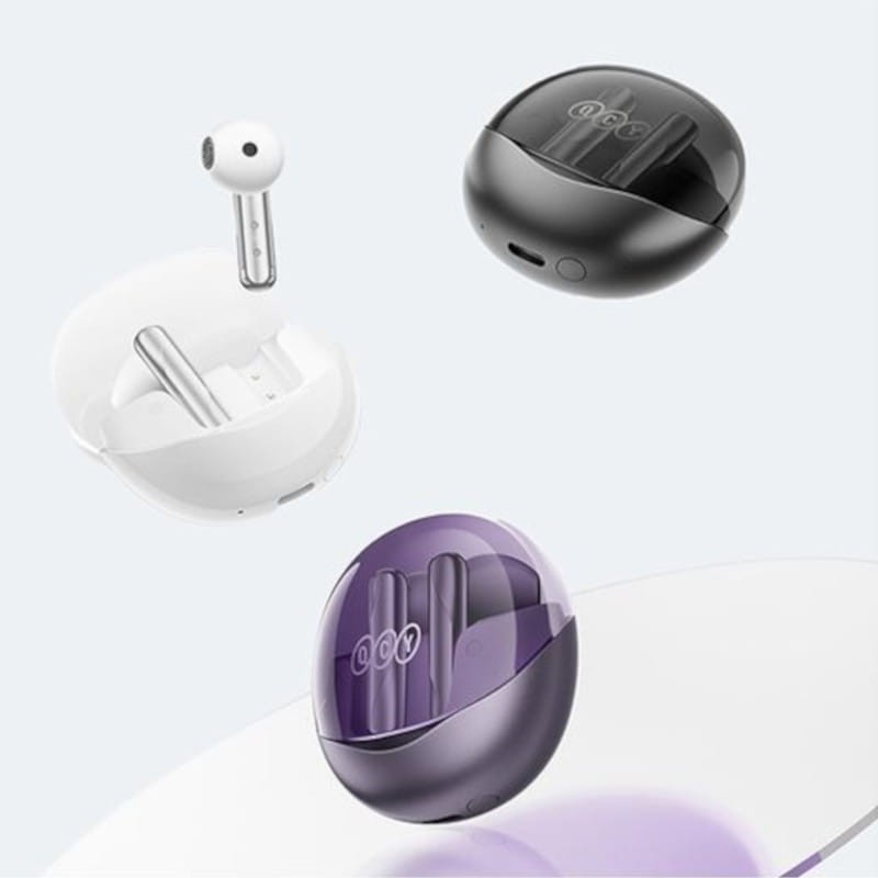 Adaptable QCY AilyBuds Clear T32 Blanco - Auriculares Bluetooth