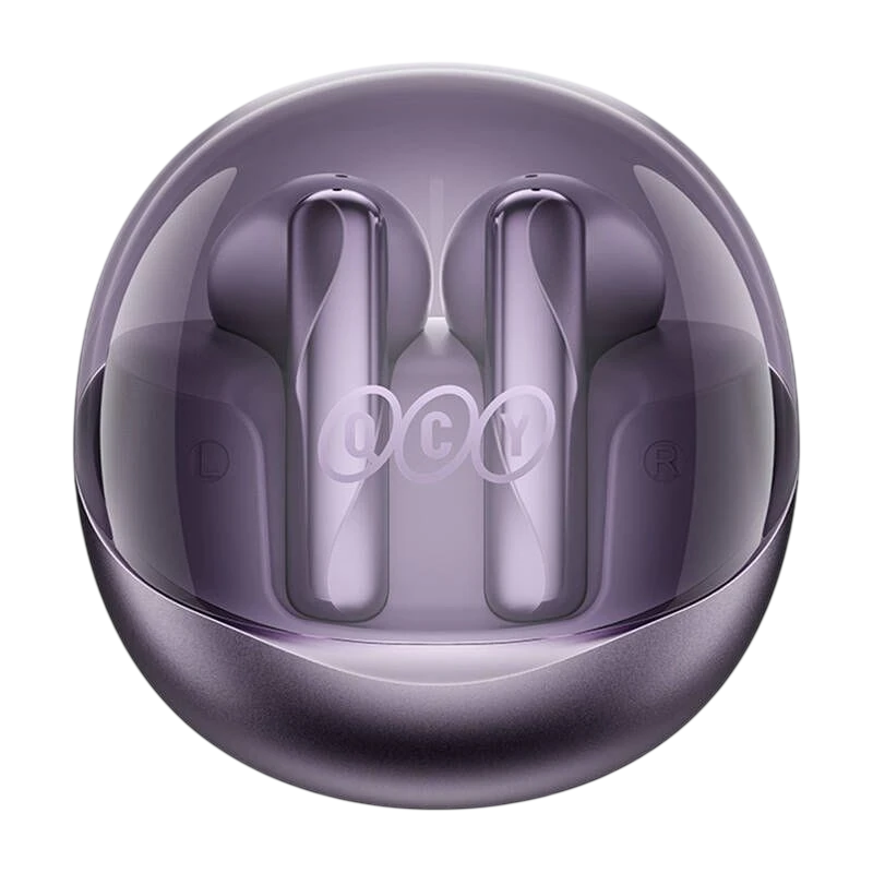 QCY AilyBuds Clear T32 Roxo - Auriculares Bluetooth