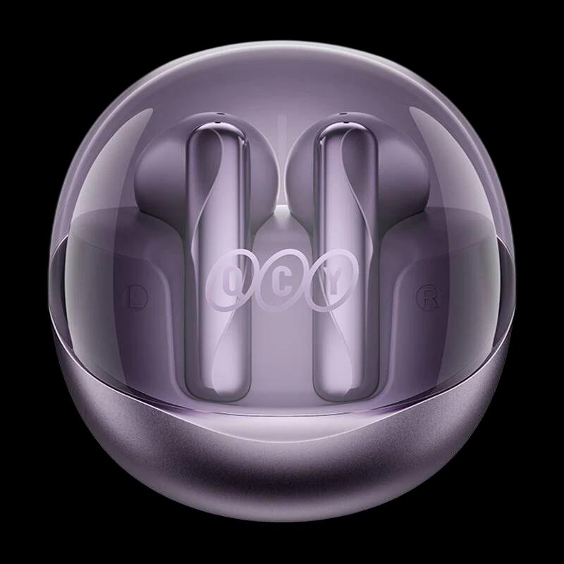 QCY AilyBuds Clear T32 Púrpura - Auriculares Bluetooth