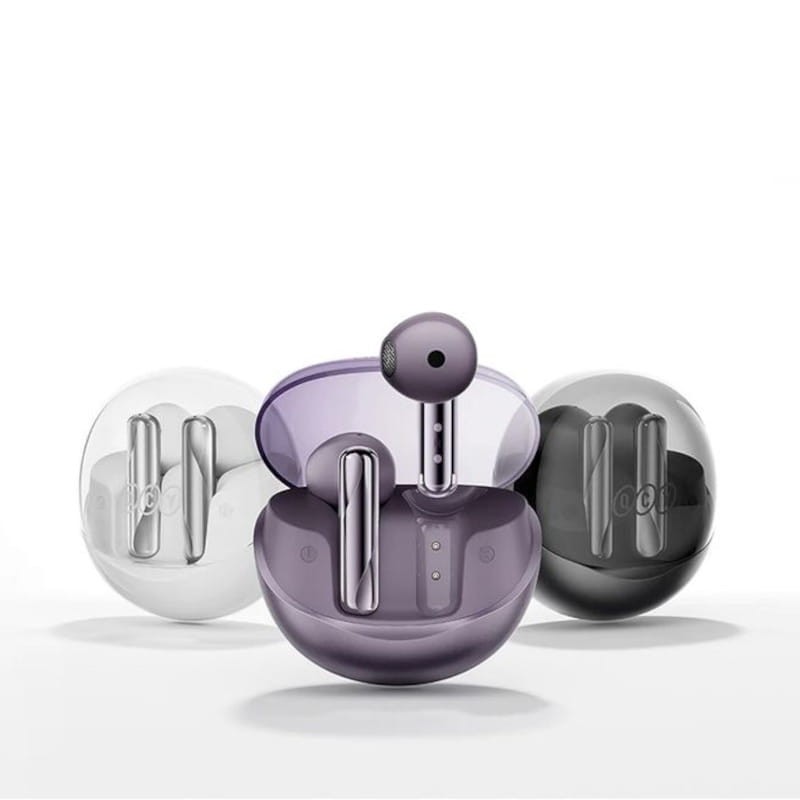 Cómodos de QCY AilyBuds Clear T32 Púrpura - Auriculares Bluetooth