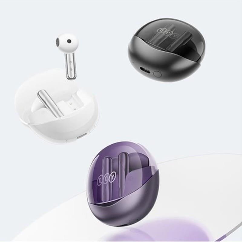 ANC de QCY AilyBuds Clear T32 Púrpura - Auriculares Bluetooth