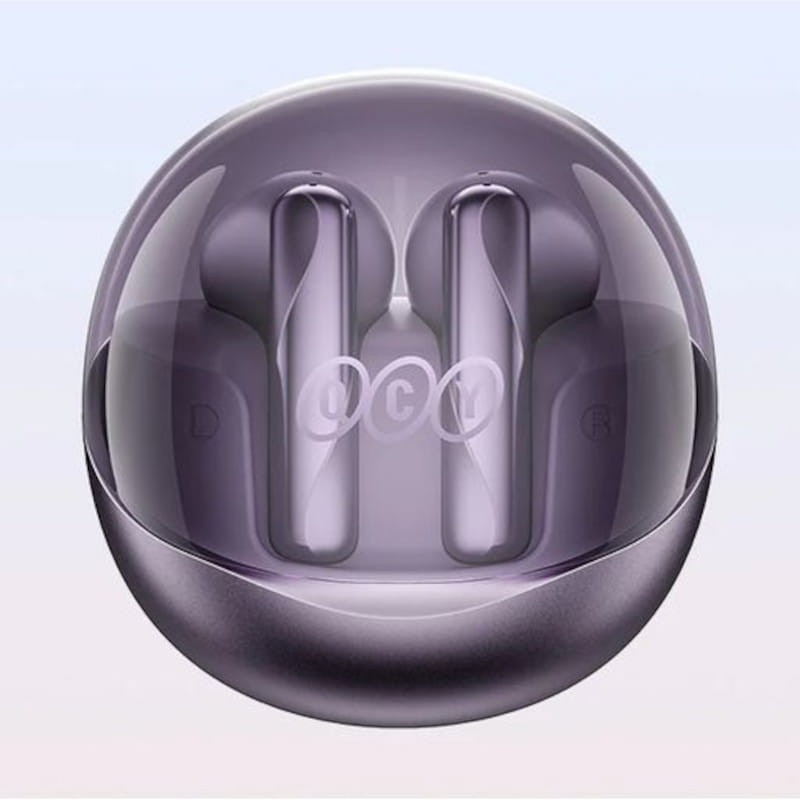 Carga rápida de QCY AilyBuds Clear T32 Púrpura - Auriculares Bluetooth