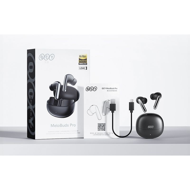 Contenido de la caja de QCY MeloBuds Pro HT08 ANC Negro - Auriculares Bluetooth