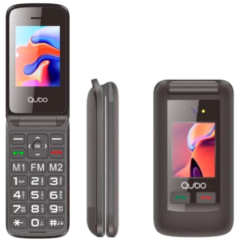 Qubo X-247BL Negro - Teléfono Móvil para Personas Mayores