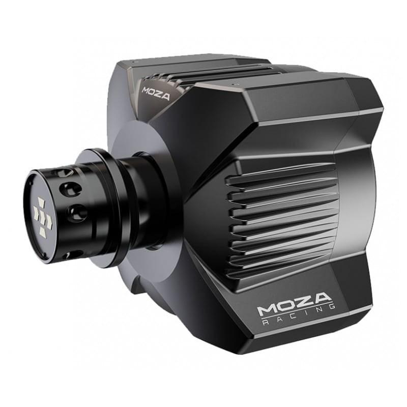 Moza Racing R3 Negro, base de volante compacta con acabado mate, carcasa angular y puertos frontales; diseño robusto para PC y Xbox con acoplamiento rápido