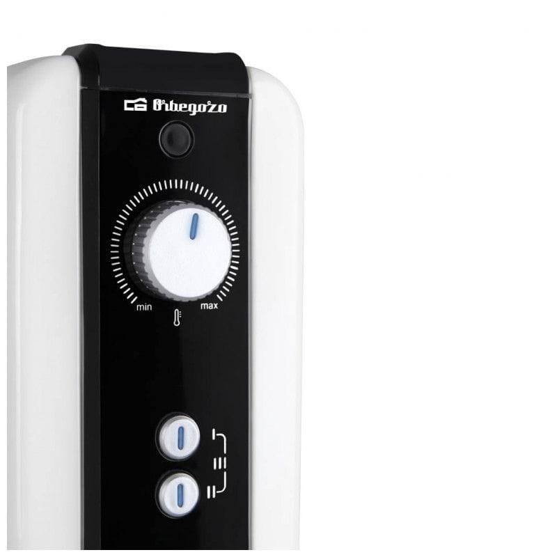 Radiador de aceite Orbegozo RH 1500 Interior 1500W Blanco Botonera frontal