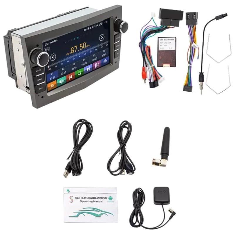 Contenu de Autoradio 2 DIN S-OB7A 1GB/32GB Opel Carplay Android Auto Noir