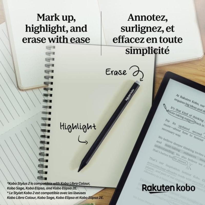 Anotaciones simples con el Lápiz digital Rakuten Kobo Stylus 2 Negro 