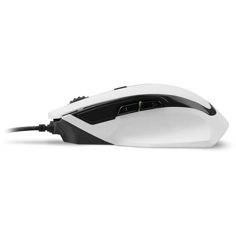 vue latérale de Sharkoon SHARK Force II Gaming Mouse 4200 DPI Blanc