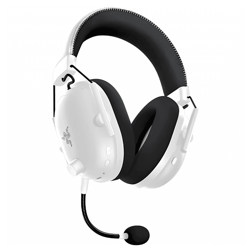 Perspective des casques Razer Blackshark V2 Pro Bluetooth Son 7.1 Blanc