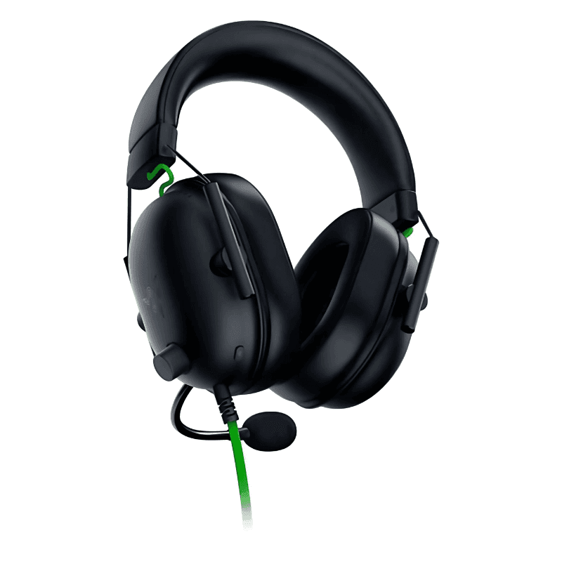 Perspective du Razer Blackshark V2 X Annulation de Bruit Noir/Vert