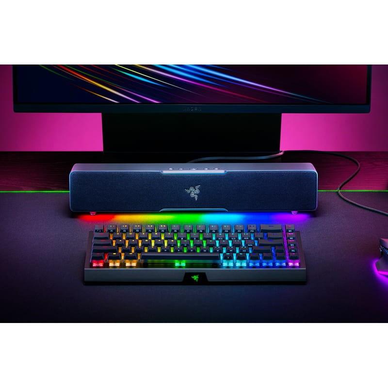Razer Leviathan V2 X 65 W Negro - Barra de sonido Foto real superior en escritorio RGB encendido