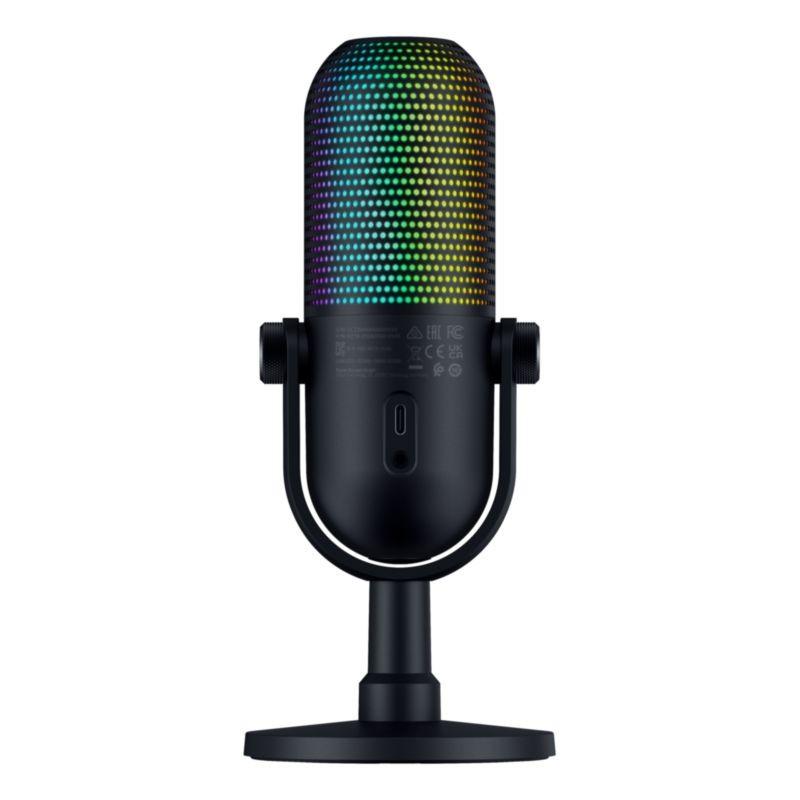 Vista frontal trasera del Micrófono Razer Seiren V3 Chroma Negro
