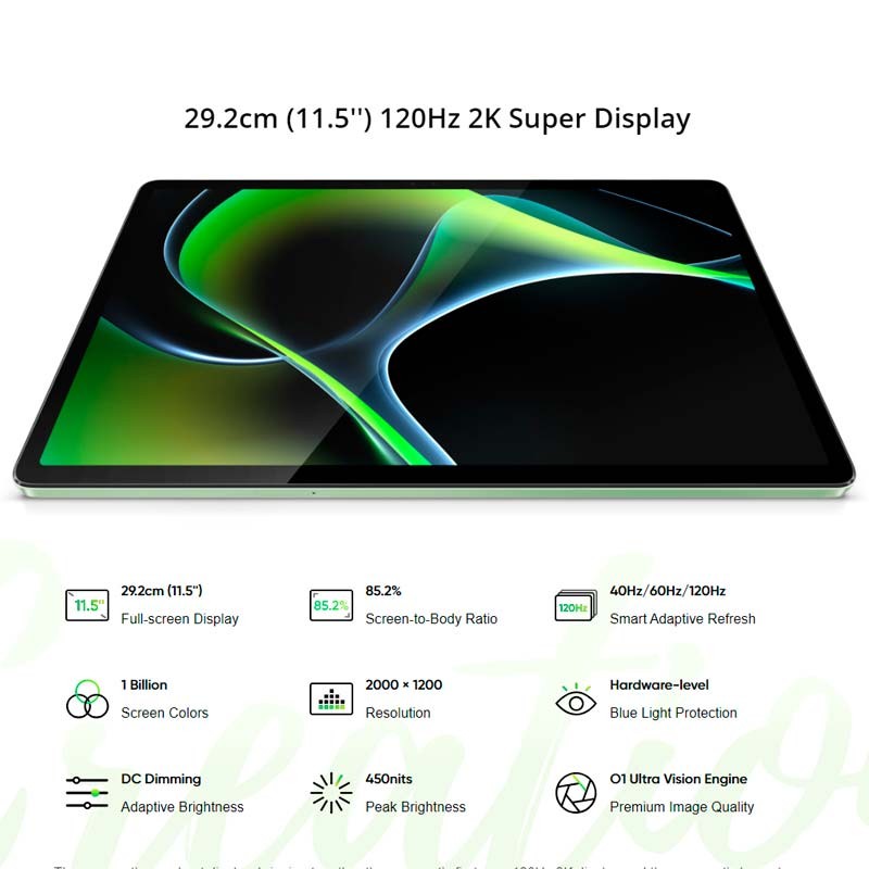 Tablet Realme Pad 2 6GB/128GB gris con pantalla 11.5 pulgadas 2K 120Hz, marcos delgados y diseño delgado; ideal para contenido fluido y nítido
