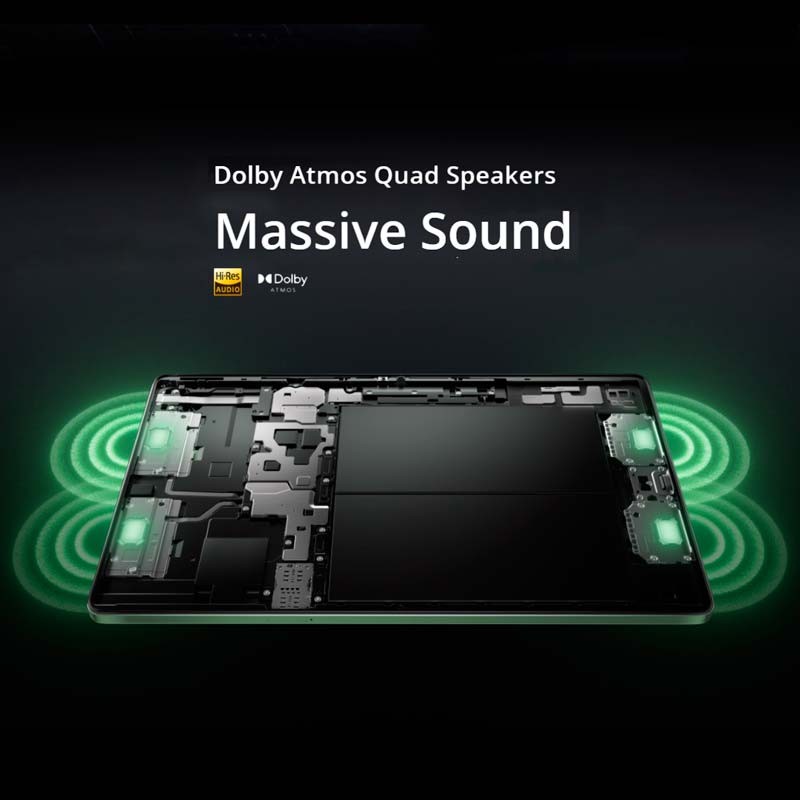 Tablet Realme Pad 2 6GB/128GB gris con pantalla 2K de 11.5 pulgadas y cuatro altavoces Dolby Atmos destacados para sonido potente y envolvente