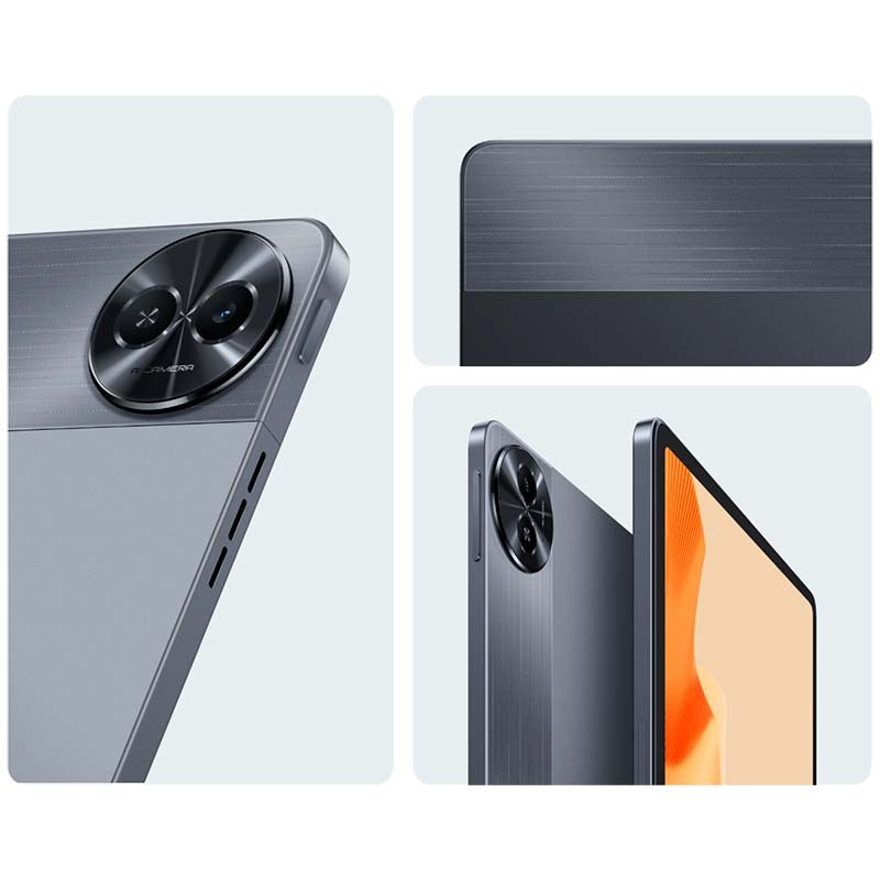 Tablet Realme Pad 2 6GB/128GB gris con pantalla 2K de 11.5 pulgadas, marco delgado, cuerpo metálico cepillado y cámara trasera circular destacada