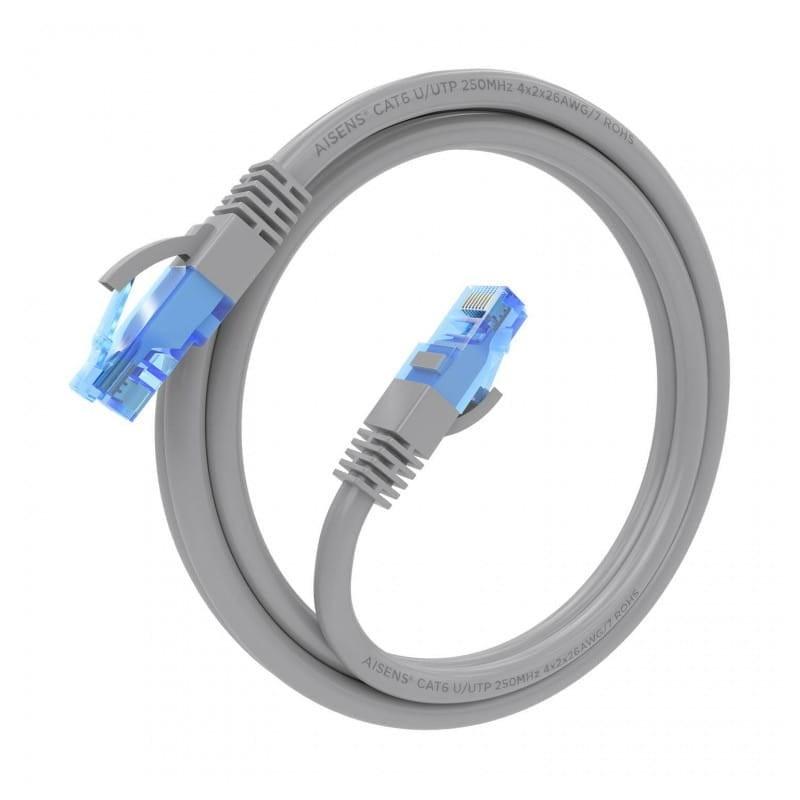 Cable de Red RJ45 Cat6 UTP CCA AWG26 hasta 1000Mbps 10 m Aisens A135-0780 Gris enrollado