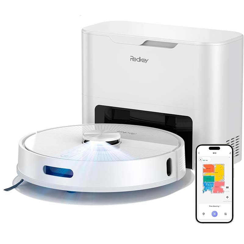 RedKey R10 - Aspiradora Robot 2 en 1 + Base de autovaciado