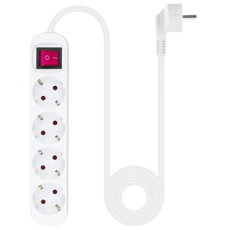 Regleta de 4 tomas Nanocable con Interruptor 1.4m Blanco