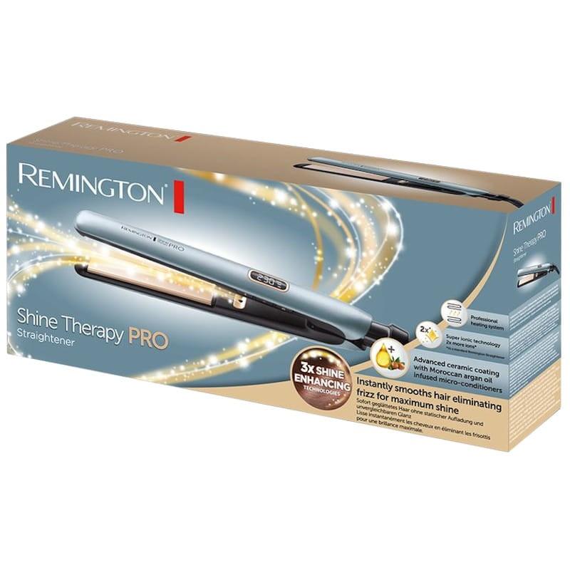 Remington Shine Therapy Pro Plancha de pelo Negro/Azul Caja