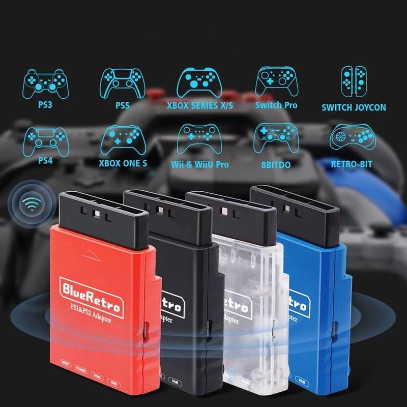 RetroScaler BlueRetro PS1, PS2, PS4, PS5, Nintendo Switch Vermelho - Adaptador Gamepad - Controles