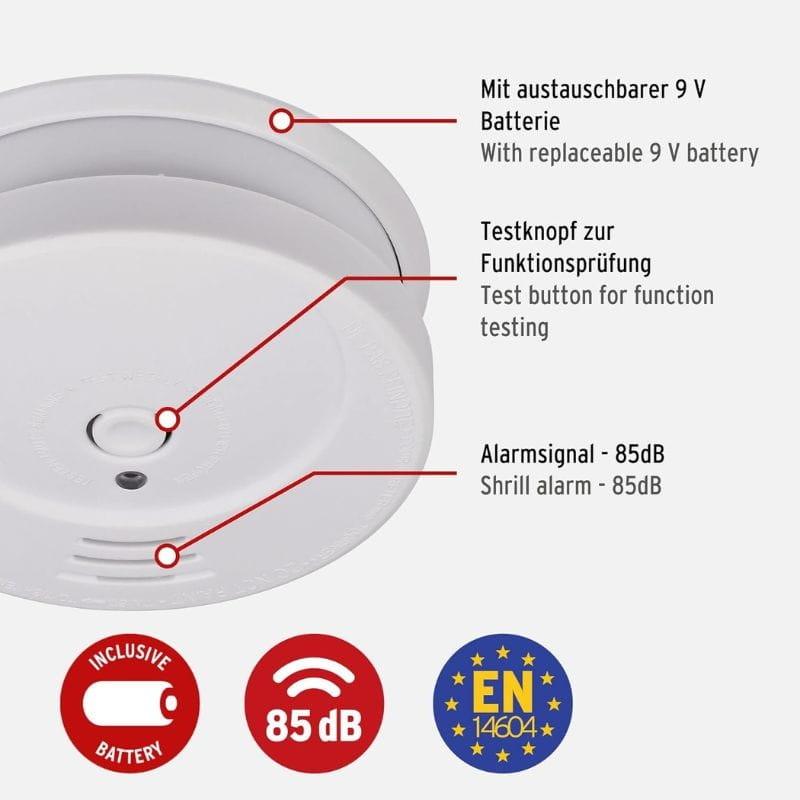 RMC 9010 Batería Blanco - Set de detectores de humo características