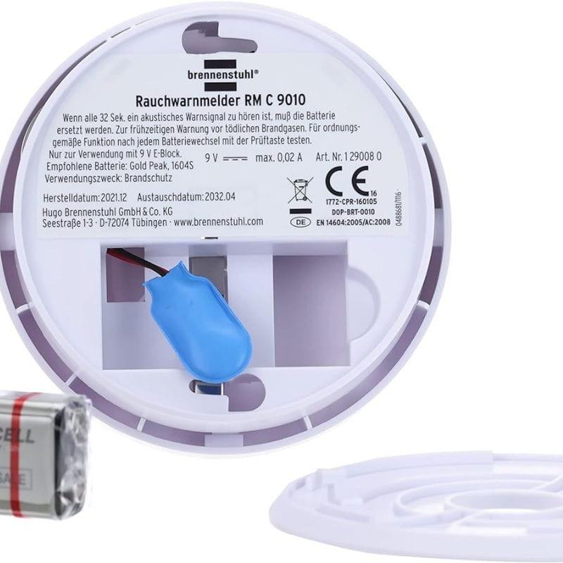 RMC 9010 Batería Blanco - Set de detectores de humo pilas 9V