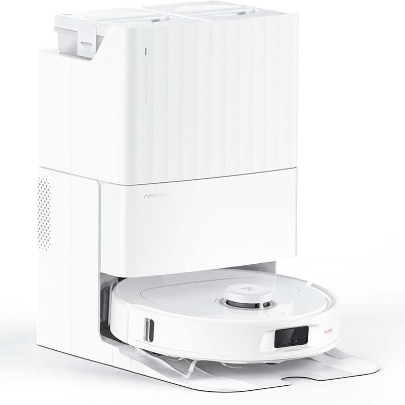 Roborock Qrevo MaxV y base multifunción - vista lateral