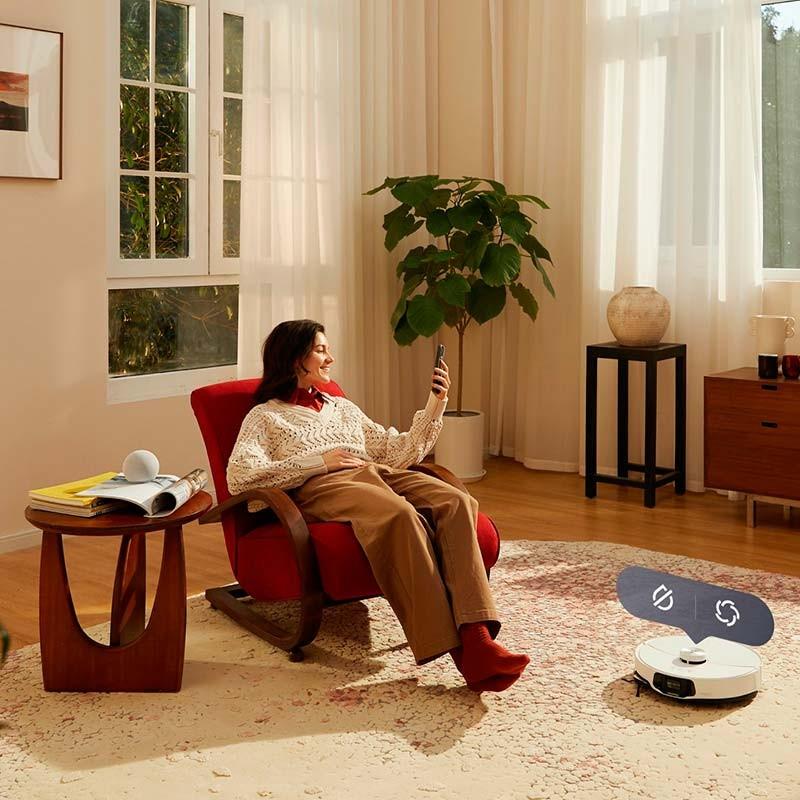 aspiración de alfombras del Aspirador Robot Roborock S8 MaxV Ultra Blanco