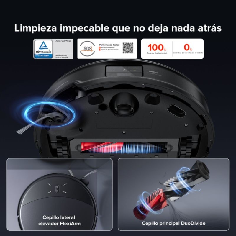 Roborock Saros 10R con cepillo especializados