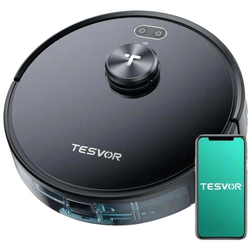 Robot Aspirador Tesvor S4 LiDAR 2200 Pa Negro - Clase A Reacondicionado