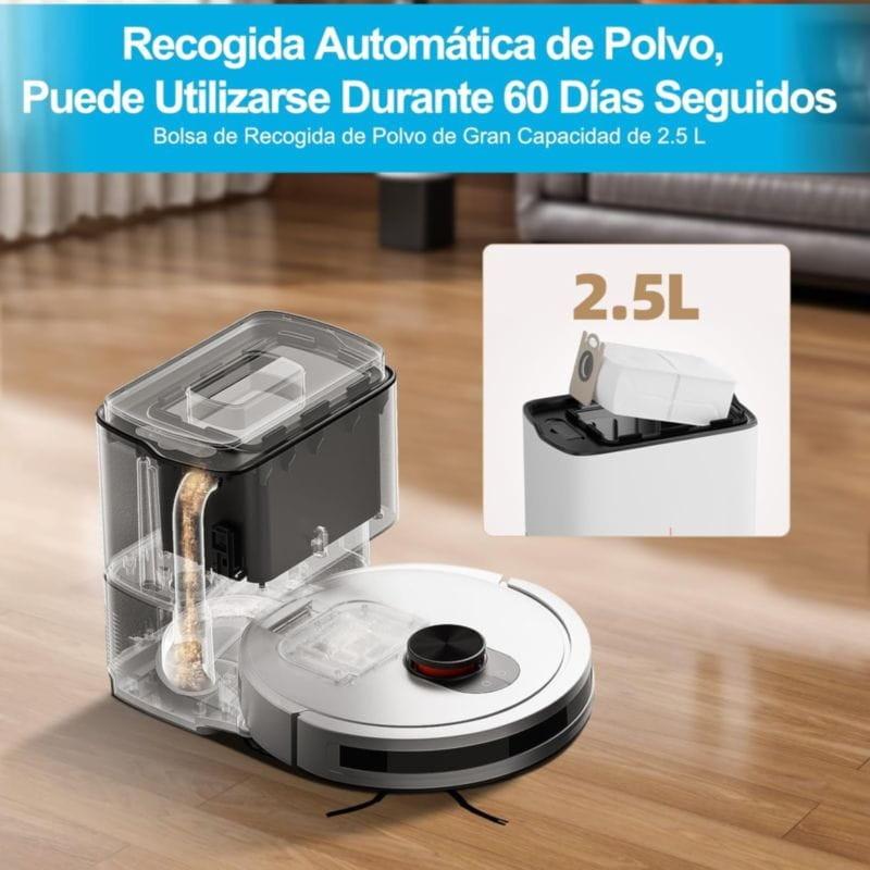 Robot aspirador ROIDMI EVE CC Blanco con 2,5 litros de capacidad del tanque de agua