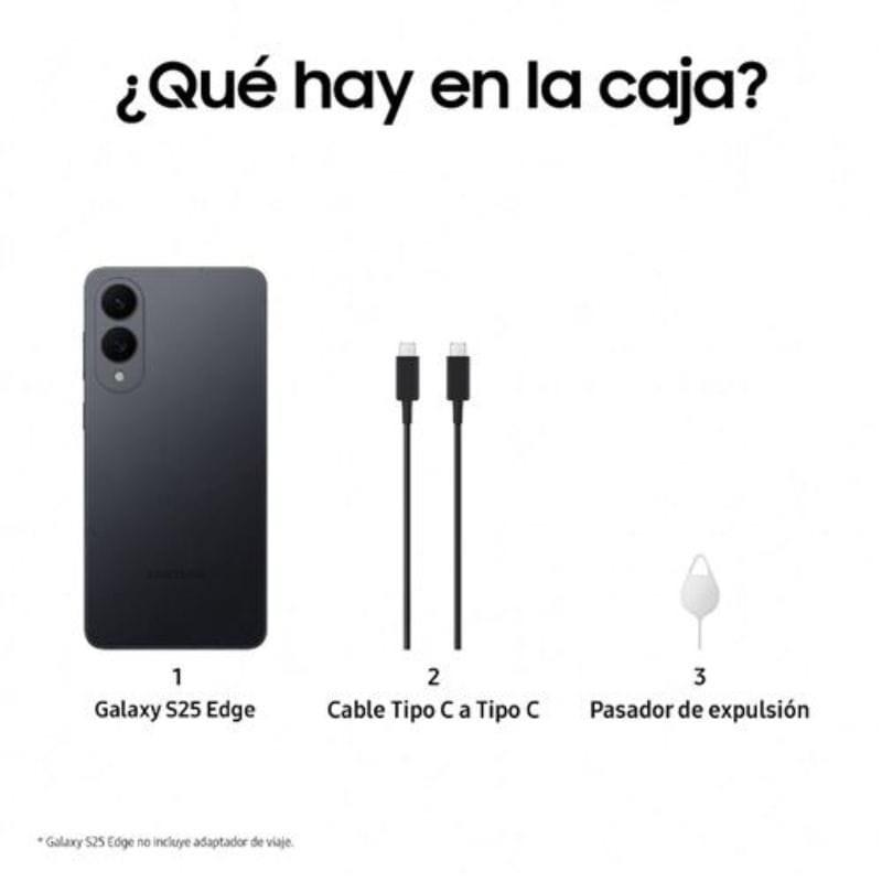 Samsung Galaxy S25 Edge 5G 12GB/512GB Titanium Jetblack imagen del contenido de la caja