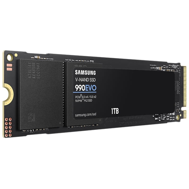 Samsung 990 EVO 1 TB - SSD M.2 PCI Express 4.0 NVMe Vista frontal lado derecho