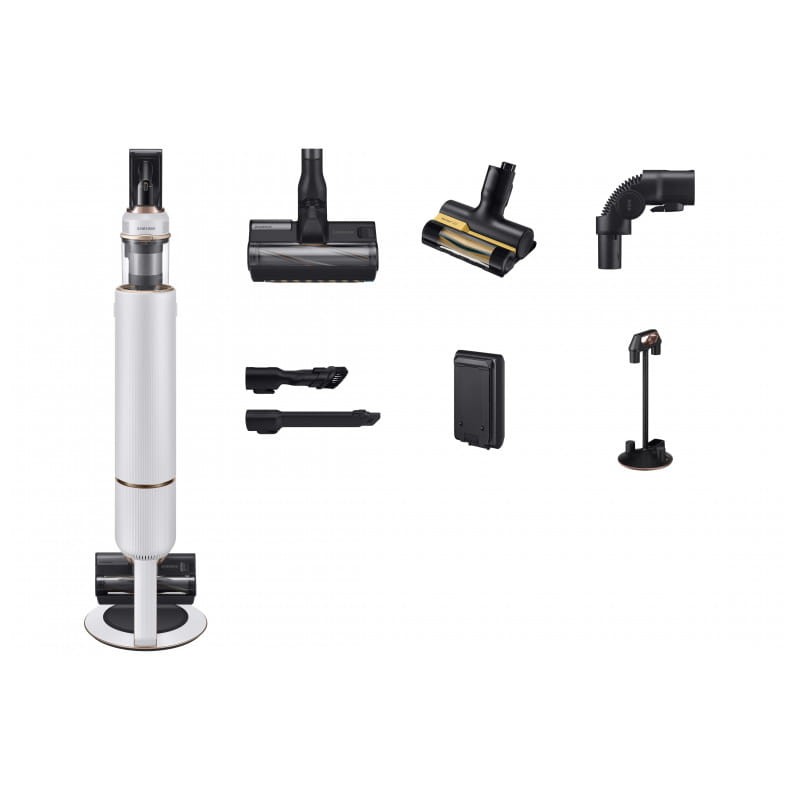 Samsung BESPOKE Jet + All in One Clean Station Blanca 210W VS20B95823W/WA - Aspiradora sin Cable con todos los accesorios