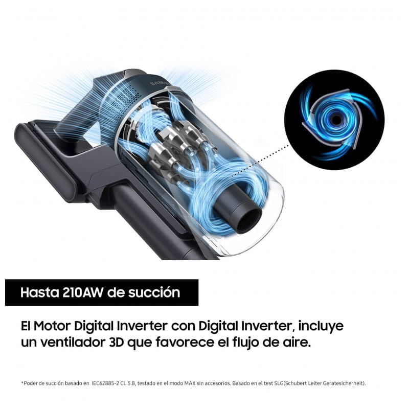 Samsung BESPOKE Jet + All in One Clean Station Blanca 210W VS20B95823W/WA - Aspiradora sin Cable 210aw de succión