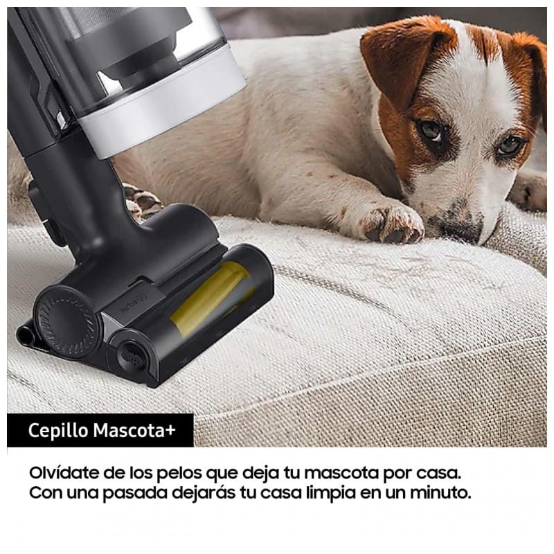 Samsung BESPOKE Jet + All in One Clean Station Blanca 210W VS20B95823W/WA - Aspiradora sin Cable cepillo para mascotas
