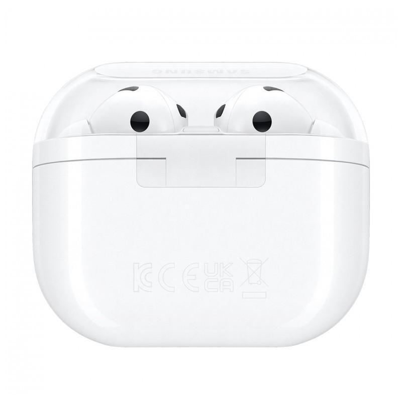 vista trasera del estuche de carga de los Auriculares Inalámbricos Samsung Galaxy Buds3 Pro Blanco